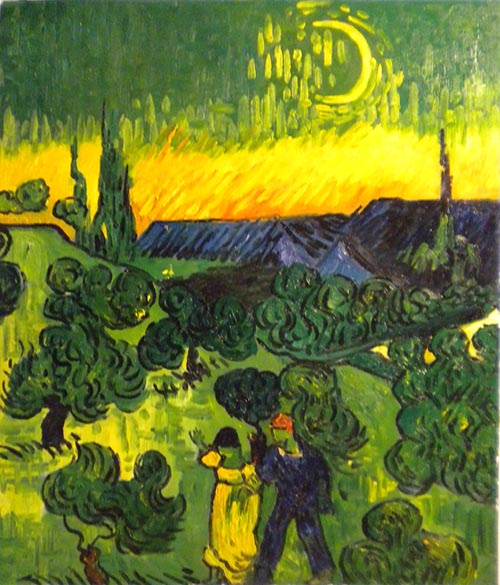 store falso d'autore Spaziergang unter dem Mond di Vincent Van Gogh